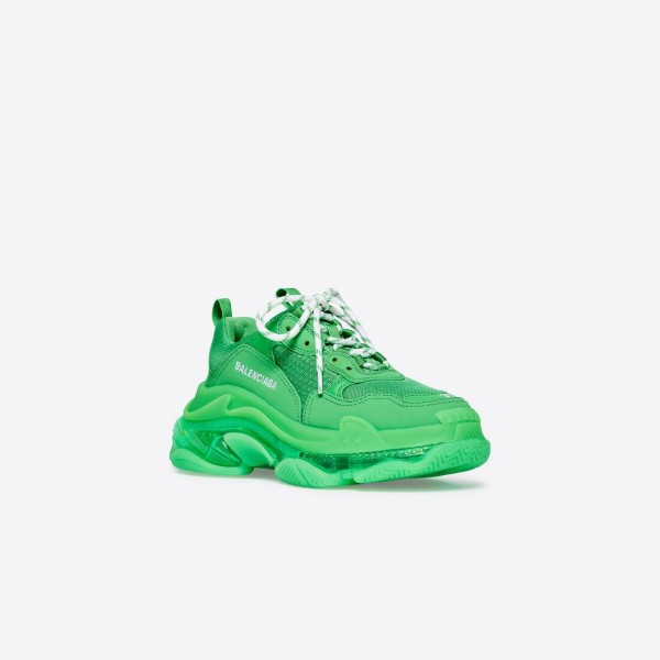 Women's Triple S Sneaker Clear Sole in Fluo Green
