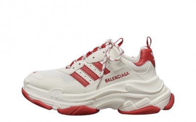 BALENCIAGA X ADIDAS TRIPLE S SNEAKERS WHITE RED IF0166